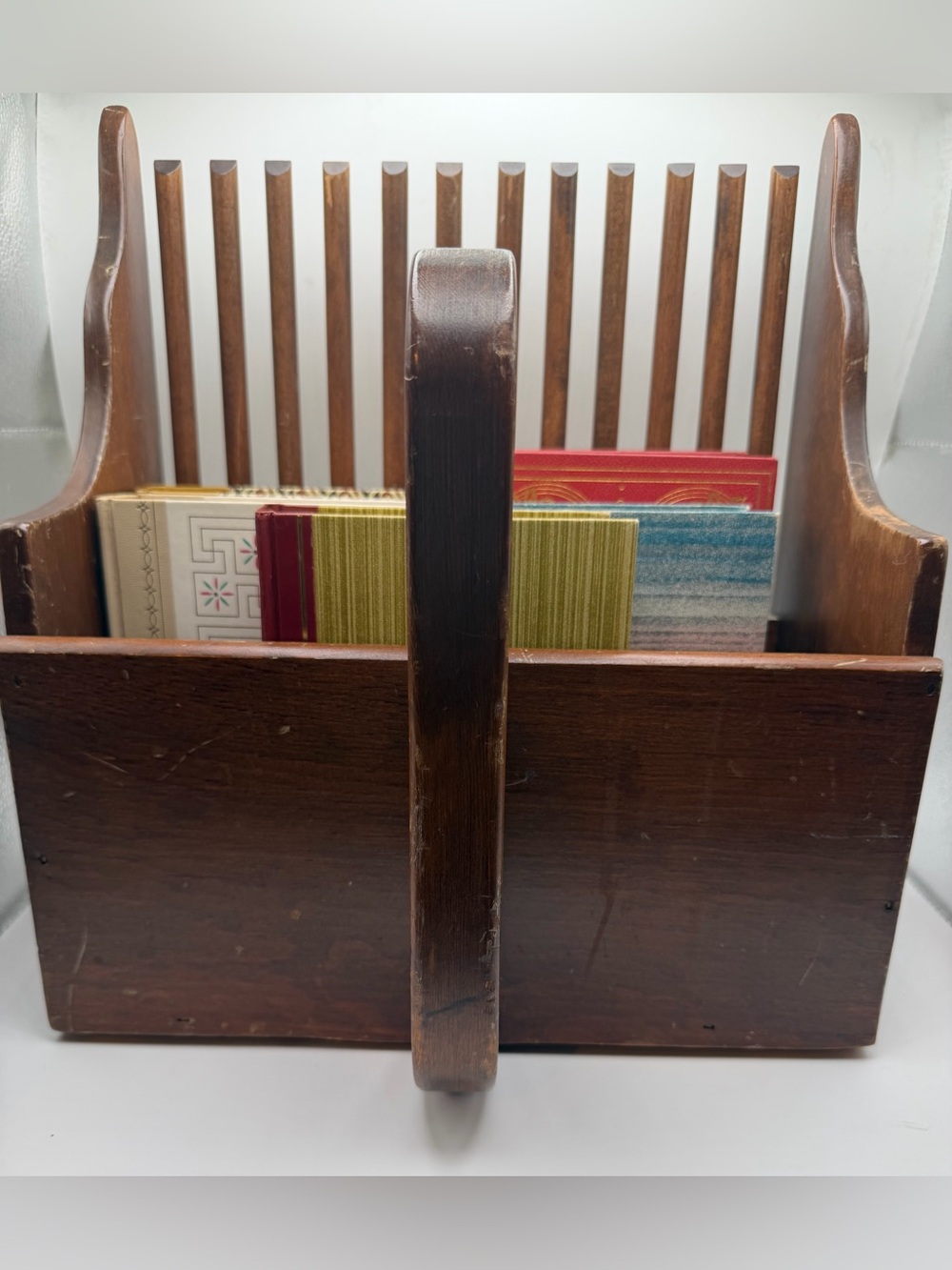 Vintage Wooden Cranberry Picker Dark Brown